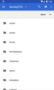 SurveyCTO directory in Android storage