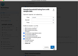 .csv subsets export options