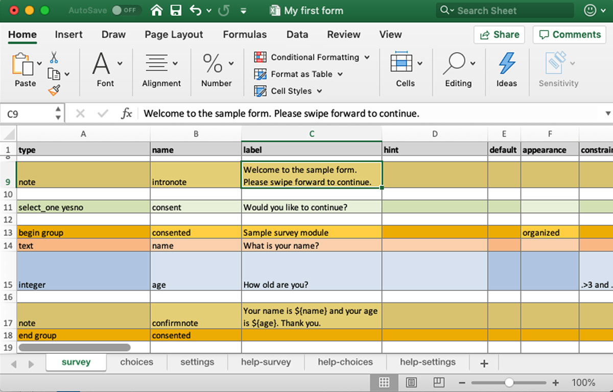 Survey In Excel Template